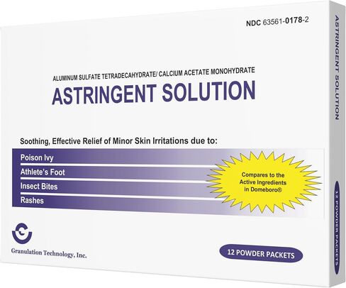Astringent Solution Medicated Soak Rash Relief - Soothing Skin Care - 12 Count (Pack of 1), White and Purple in Saudi Arabia