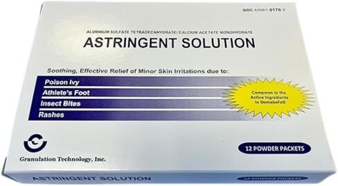 Astringent Solution Medicated Soak Rash Relief - Soothing Skin Care - 12 Count (Pack of 1), White and Purple in Saudi Arabia