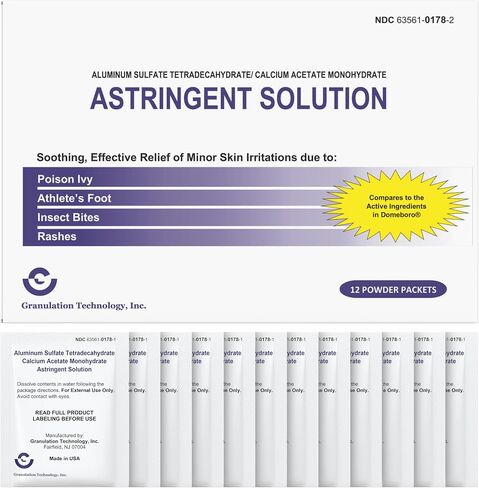 Astringent Solution Medicated Soak Rash Relief - Soothing Skin Care - 12 Count (Pack of 1), White and Purple in Saudi Arabia
