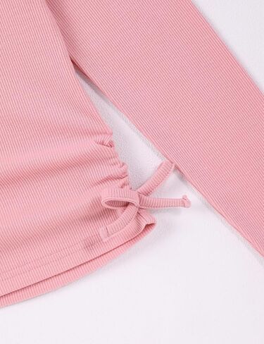 Crazyme Girls Clothes Long Sleeve Pure T-Shirt and Bell Bottom Pants 2 Pieces Fall Winter Clothes for Teen Girls 6-14 in Saudi Arabia