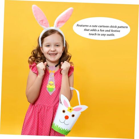 Boy Easter Necktie Easter Costume Accessory Adjustable Neck Tie Cute Cartoon Necktie Kids Costume in Saudi Arabia