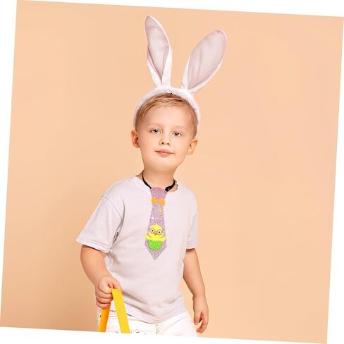 Boy Easter Necktie Easter Costume Accessory Adjustable Neck Tie Cute Cartoon Necktie Kids Costume in Saudi Arabia