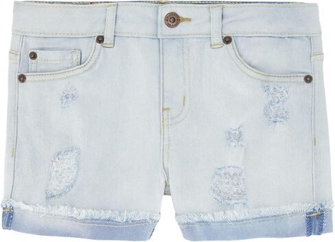 شورت جينز للفتيات من Lucky Brand بأساور، جينز مطاطي مع 5 جيوب، خصر متوسط ​​إلى مرتفع، Ronnie Bella، 6X in Kuwait