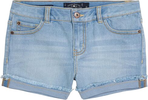 شورت جينز للفتيات من Lucky Brand بأساور، جينز مطاطي مع 5 جيوب، خصر متوسط ​​إلى مرتفع، Ronnie Bella، 6X in Kuwait