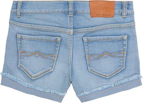شورت جينز للفتيات من Lucky Brand بأساور، جينز مطاطي مع 5 جيوب، خصر متوسط ​​إلى مرتفع، Ronnie Bella، 6X in Kuwait