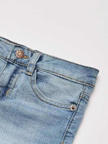 شورت جينز للفتيات من Lucky Brand بأساور، جينز مطاطي مع 5 جيوب، خصر متوسط ​​إلى مرتفع، Ronnie Bella، 6X in Kuwait