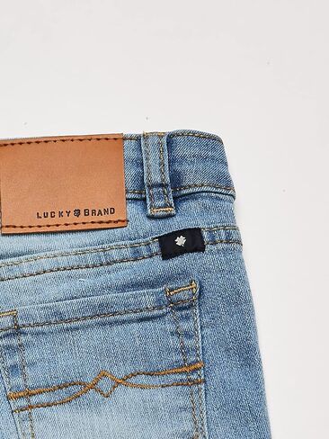 شورت جينز للفتيات من Lucky Brand بأساور، جينز مطاطي مع 5 جيوب، خصر متوسط ​​إلى مرتفع، Ronnie Bella، 6X in Kuwait