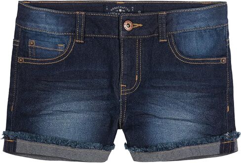 شورت جينز للفتيات من Lucky Brand بأساور، جينز مطاطي مع 5 جيوب، خصر متوسط ​​إلى مرتفع، Ronnie Bella، 6X in Kuwait
