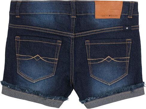 شورت جينز للفتيات من Lucky Brand بأساور، جينز مطاطي مع 5 جيوب، خصر متوسط ​​إلى مرتفع، Ronnie Bella، 6X in Kuwait