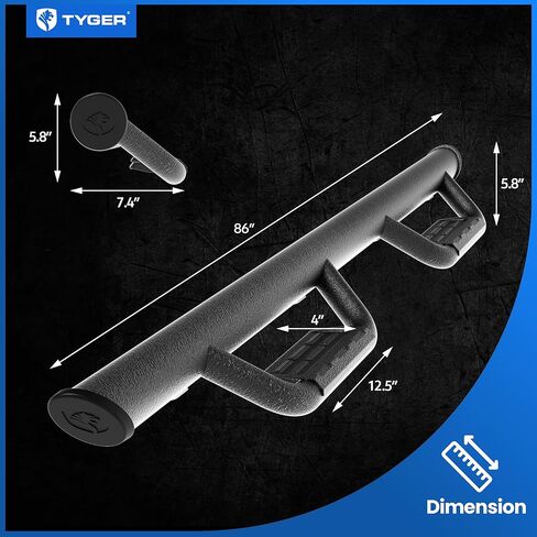 Tyger Auto Tyger Access Running Boards Compatible with 2019-2025 Chevy Silverado GMC Sierra 1500; 2020-2025 2500 3500HD | Crew Cab | TG-AS2C24001 | Textured Black Drop Step Rail in Saudi Arabia