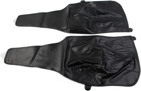 SIKUAI Trike Mudguard Bra Black Leather Flame Rear Mudguard Bib Sets for Harley Tri Glide Ultra Classic FLHTCUTG 2009-later, FLHXXX 2010-2011 in Saudi Arabia