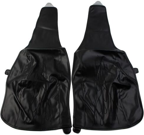 SIKUAI Trike Mudguard Bra Black Leather Flame Rear Mudguard Bib Sets for Harley Tri Glide Ultra Classic FLHTCUTG 2009-later, FLHXXX 2010-2011 in Saudi Arabia