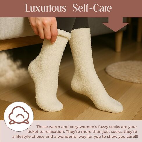 American Trends Coral Fleece Cloud Socks Ultra-Soft Fuzzy Warm Sleep Socks Cozy Unisex Gifts for Birthday Self-Care in Saudi Arabia
