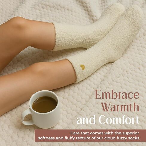 American Trends Coral Fleece Cloud Socks Ultra-Soft Fuzzy Warm Sleep Socks Cozy Unisex Gifts for Birthday Self-Care in Saudi Arabia