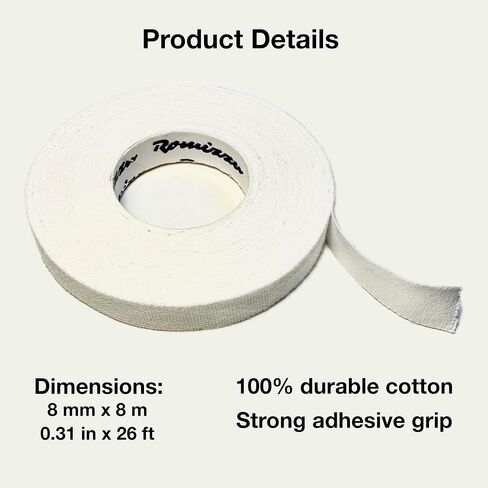 Premium Finger Tape – Includes Metal Storage Case & Gift Packaging – 6 Rolls 8m x 8mm 100% Cotton Strong Adhesive Finger Tape Sweatproof & Non-Slip for BJJ, Climbing, Crossfit & Sports (Black) in Saudi Arabia