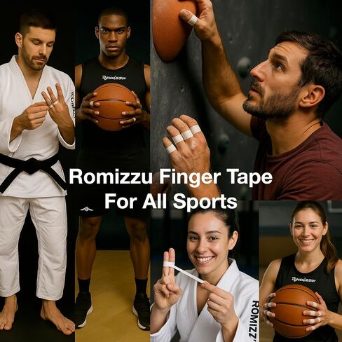 Premium Finger Tape – Includes Metal Storage Case & Gift Packaging – 6 Rolls 8m x 8mm 100% Cotton Strong Adhesive Finger Tape Sweatproof & Non-Slip for BJJ, Climbing, Crossfit & Sports (Black) in Saudi Arabia
