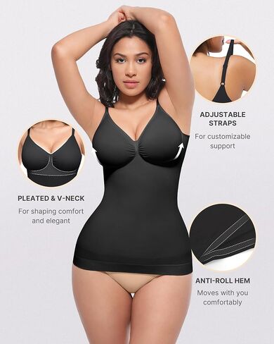 Shapellx Womens Tank Top Shapear Contumn Tummy Tlimming Camisole Tops for Women Seamiers Cami Body Shaper v Neck in Saudi Arabia