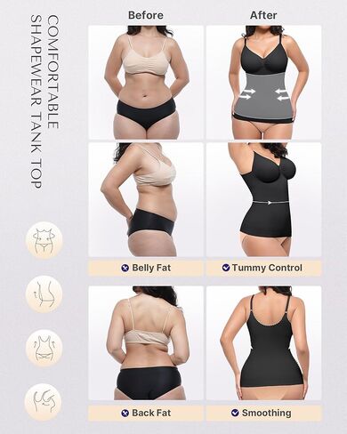 Shapellx Womens Tank Top Shapear Contumn Tummy Tlimming Camisole Tops for Women Seamiers Cami Body Shaper v Neck in Saudi Arabia