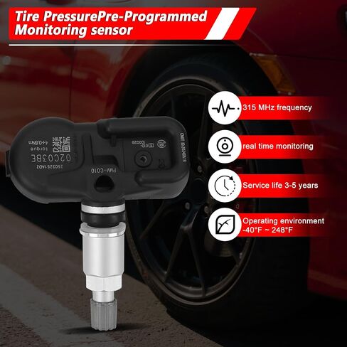 426070C070 TPMS Sensor, 315MHz Tire Pressure Monitoring System Sensor Compatible with Toyota Sequoia 2008-2017, Sienna 2007-2020, Tundra 2007-2017, Replace# 4260708010, 426070C070, 426070C080 in Saudi Arabia