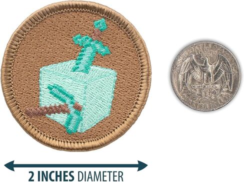 Sword and Pickaxe Patrol Patch - 2" Diameter Round Embroidered Patch (Iron-on) in Saudi Arabia