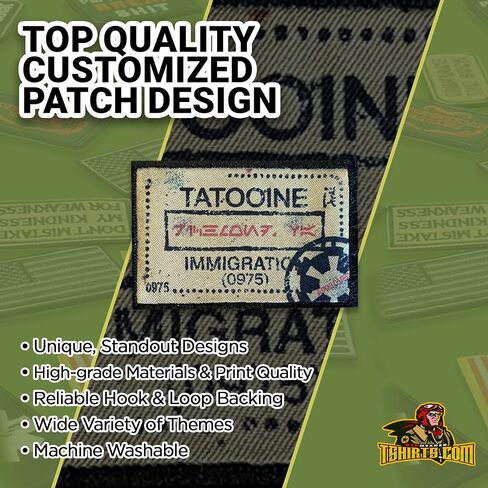 RedheadedTshirts - Tatooine Passport StampMorale Patch - Tactical Patches for Backpacks, Plate Carrier, Molle Bags & Star Enthusiasts - Made in The USA - Hook and Loop 2x3 Morale Patches in Kuwait