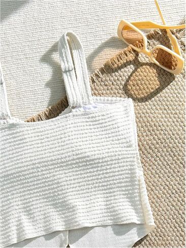 SHENHE Girl's 2 Piece Swimsuits Twist Front Split Textured Bathing Suits Cute Bikini Set in Saudi Arabia