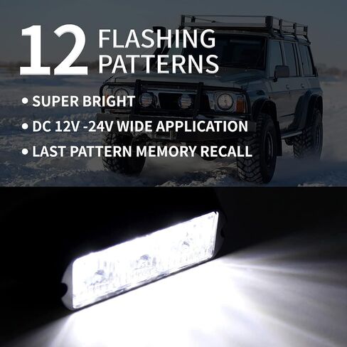 FXC (2pcs 3-strobe Lights Amber مضادة للماء أضواء منارة فلاش الطوارئ ، Purishion Parishion Bar 12 مختلفة in Saudi Arabia