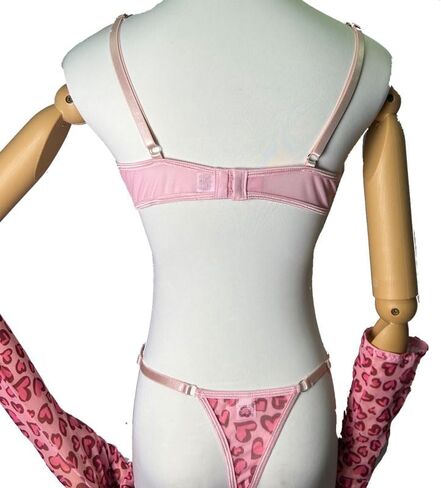 نساء من قطعتين الحب Loop Lingerie Lingeries Leopard Print Cheeky Bikini Sets Sexy Halter Ring Triangle String in Kuwait