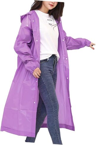 Portable Adult Rain Poncho with Hood Thick Eva Raincoat for Outdoor Activities Lightweight Reusable in Kuwait