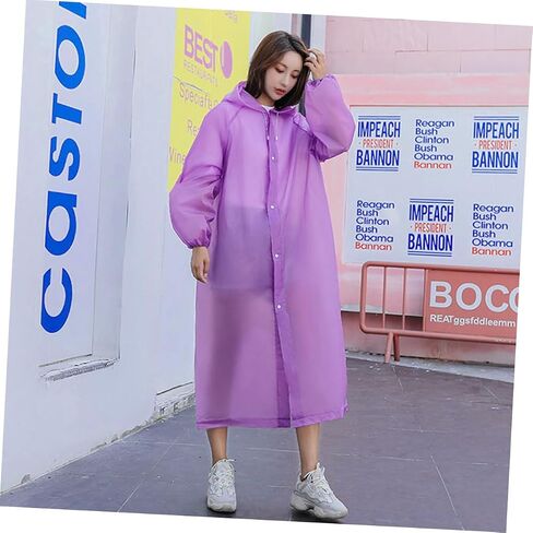 Portable Adult Rain Poncho with Hood Thick Eva Raincoat for Outdoor Activities Lightweight Reusable in Kuwait