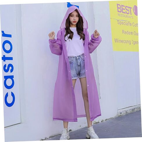 Portable Adult Rain Poncho with Hood Thick Eva Raincoat for Outdoor Activities Lightweight Reusable in Kuwait