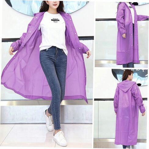 Portable Adult Rain Poncho with Hood Thick Eva Raincoat for Outdoor Activities Lightweight Reusable in Kuwait