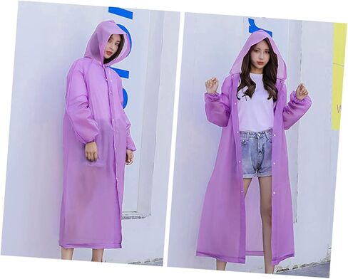 Portable Adult Rain Poncho with Hood Thick Eva Raincoat for Outdoor Activities Lightweight Reusable in Kuwait