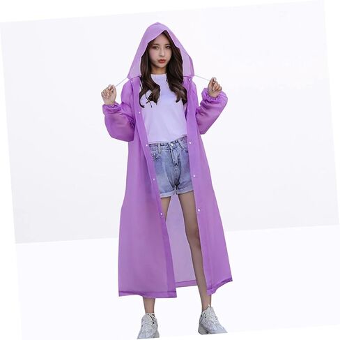 Portable Adult Rain Poncho with Hood Thick Eva Raincoat for Outdoor Activities Lightweight Reusable in Kuwait