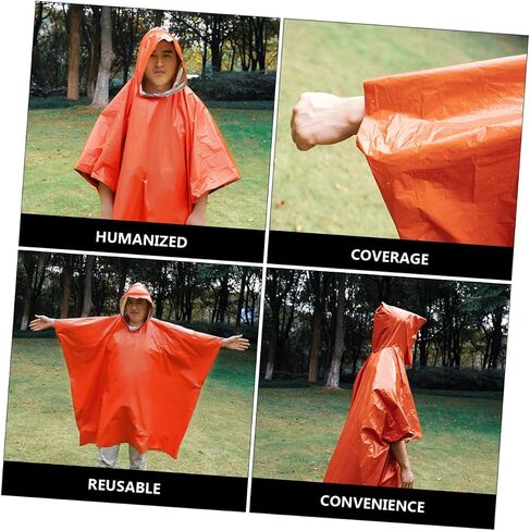 POPETPOP 1pc Handy Rain Poncho for Adults Compact Emergency Raincoat for Outdoor Camping Hiking Premium Pe Material Wind Resistant Design Warm and Stylish in Saudi Arabia