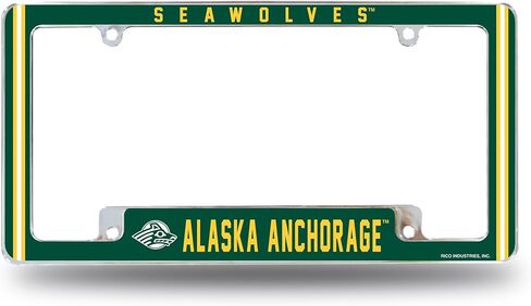 Rico Industries NCAA Bucknell Bison Primary 12" x 6" Chrome All Over Automotive License Plate Frame for Car/Truck/SUV in Saudi Arabia