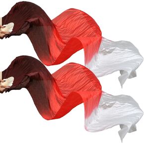 حجاب المشجعون الحريريون للرقص في البطن النسائية - الخيزران المصنوع يدويًا ، طوله 180 سم ، وعرض 90 سم ، وتدفق خفيف ، للمرحلة in Kuwait