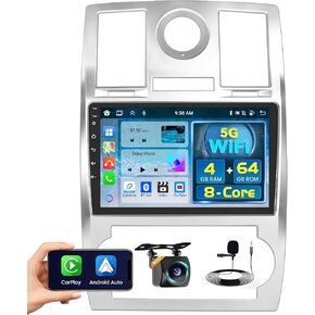 for Jeep Chrysler 300C 2004-2011 Android Car Stereo 10" Touch Screen with Wireless Carplay Android Auto, Radio Dash Kit GPS Navigation WiFi Bluetooth SWC Mirror Link, Mic Backup Camera in Kuwait