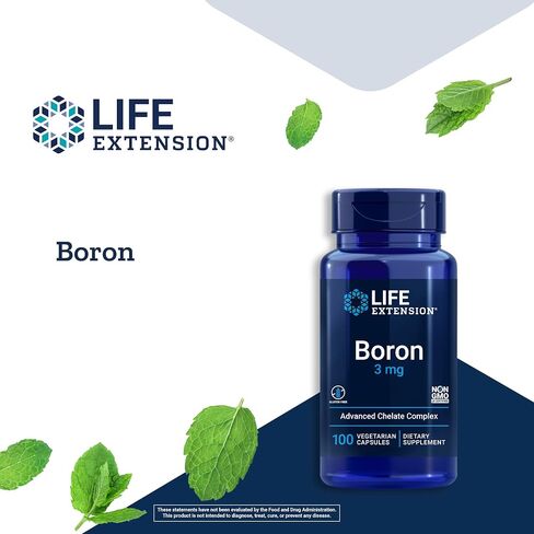 Life Extension Boron 3 mg With Riboflavin (Vitamin B2) – Supports Healthy Bones, Hormone Activity & Immune Function – Gluten-Free, Non-GMO – 100 Vegetarian Capsules in Saudi Arabia