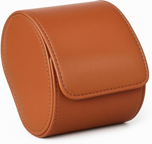 Homde Travel Watch Box Leather: Traveling Case for Men - Luxury Watch Roll for Wristwatch on the Go (brown, M) in Saudi Arabia