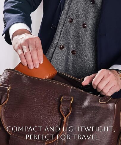 Homde Travel Watch Box Leather: Traveling Case for Men - Luxury Watch Roll for Wristwatch on the Go (brown, M) in Saudi Arabia