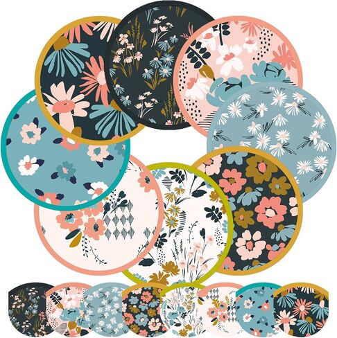 16 Pack Pink Flamingo Flovable Hand Fans مع تصاميم Azure الاستوائية ، والمراوح المستديرة ذات الجولة المحمولة للسفر ، والأحداث ، والحفلات الموسيقية ، والاستخدام اليومي (Flamingo) in Kuwait