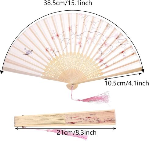 Ykyuasd 4 PCS مراوح الأزهار المحمولة للنساء للنساء الحرير الخيزران القابل للطي يدويًا قابلة للطي على الطراز الياباني النمط الرجعية للرقص للرقص زخرفة جدار الحفلات (الأرجواني+الوردي+الأخضر+الأصفر) in Saudi Arabia