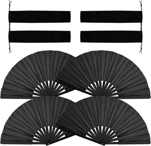 4pcs Clacking Fans Hand Fan Bamboo Ribs قابلة للطي للرقص ، على الطراز الصيني القابل للطي على الطراز الرجع in Saudi Arabia