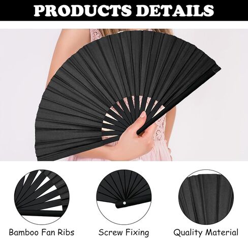 4pcs Clacking Fans Hand Fan Bamboo Ribs قابلة للطي للرقص ، على الطراز الصيني القابل للطي على الطراز الرجع in Saudi Arabia