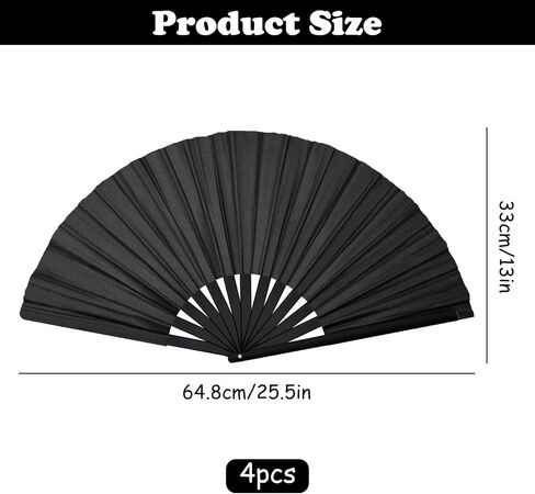 4pcs Clacking Fans Hand Fan Bamboo Ribs قابلة للطي للرقص ، على الطراز الصيني القابل للطي على الطراز الرجع in Saudi Arabia