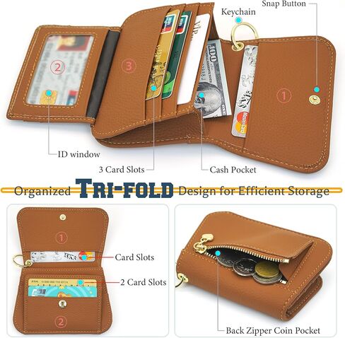 Wristlet Keychain Wallet - محفظة صغيرة من الجلد مع حظر RFID وحامل البطاقة وحقيبة العملات المعدنية وسوار الكريستال in Kuwait