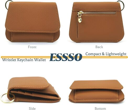 Wristlet Keychain Wallet - محفظة صغيرة من الجلد مع حظر RFID وحامل البطاقة وحقيبة العملات المعدنية وسوار الكريستال in Kuwait