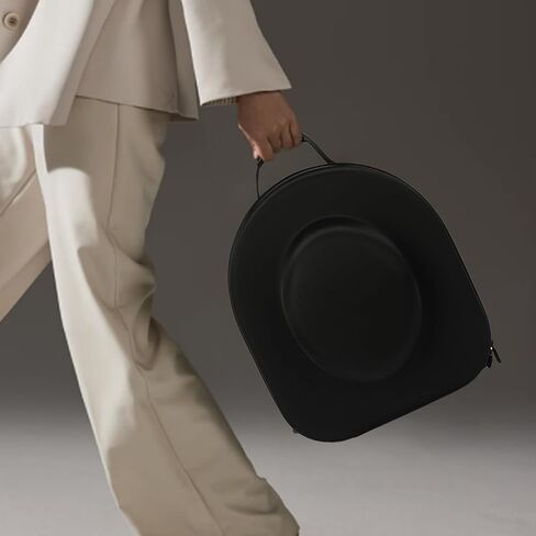 القبعة مربع السفر فيدورا حاملة قبعة القبعة للسفر ، وعلبة تخزين القبعات الأنيقة بسهولة الأشرطة لساحة أو حمل على الكتفين ، وصناديق القبعات السفر هدية سوداء in Kuwait