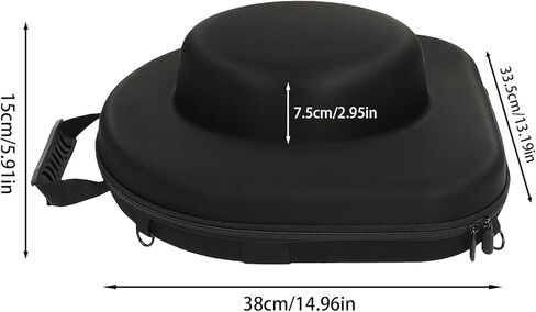 القبعة مربع السفر فيدورا حاملة قبعة القبعة للسفر ، وعلبة تخزين القبعات الأنيقة بسهولة الأشرطة لساحة أو حمل على الكتفين ، وصناديق القبعات السفر هدية سوداء in Kuwait